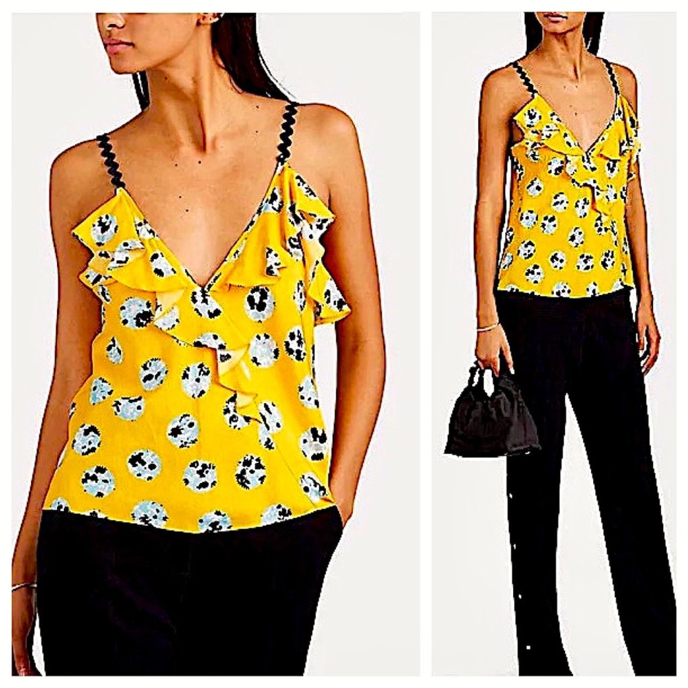 NWT Brøgger Ruffle Trim Floral Cami Top